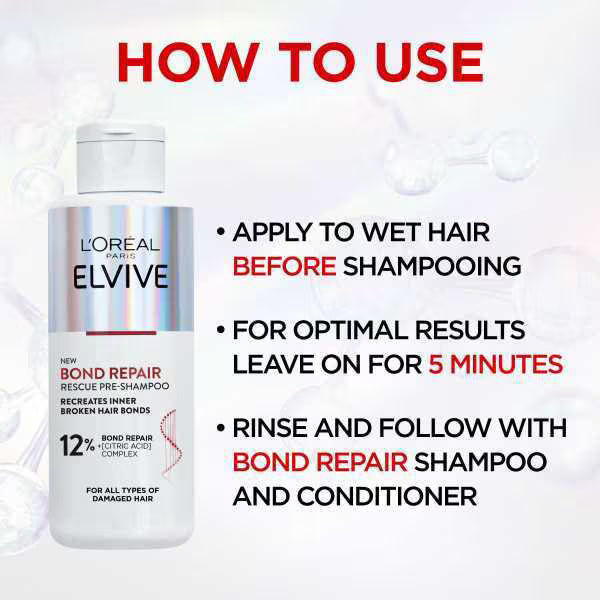 L'Oreal Paris Elvive Bond Repair Pre-Shampoo Treatment 200ml, imported from the UK