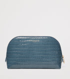 Aspinal of London small leather croc-embossed cosmetic case - British product