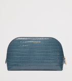Aspinal of London small leather croc-embossed cosmetic case - British product