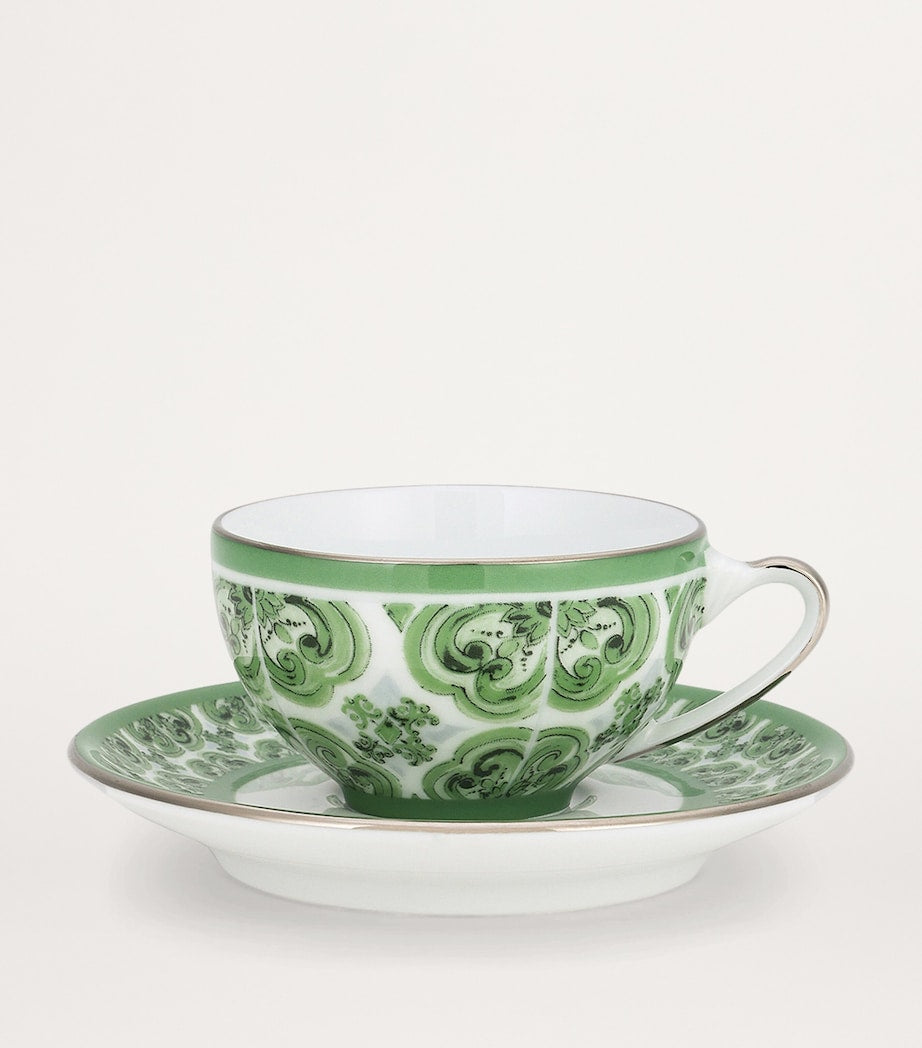 Dolce&Gabbana porcelain coffee cup and saucer with geometric print - British product