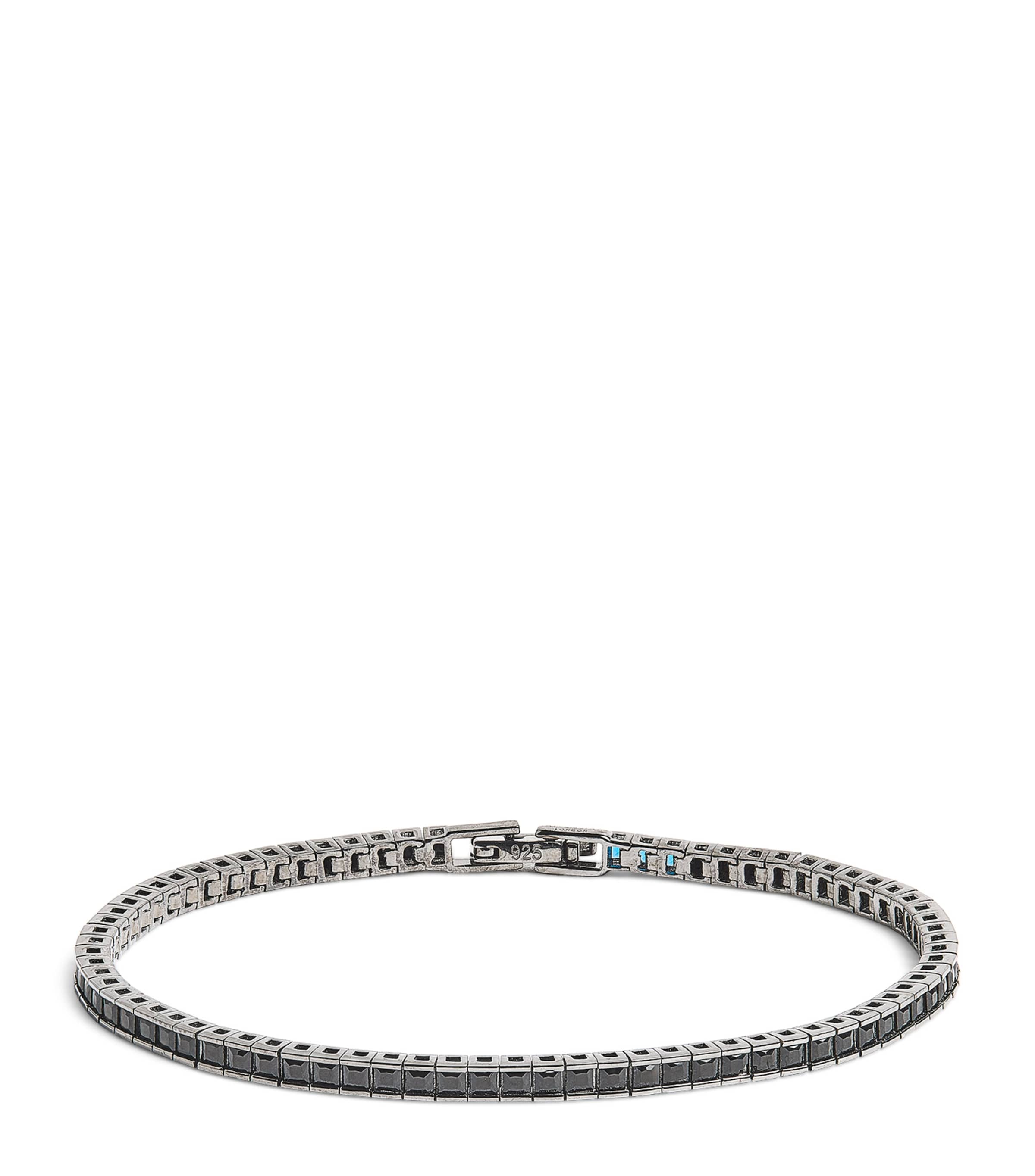 Tateossian sterling silver and nano stones Quadro tennis bracelet (British brand)