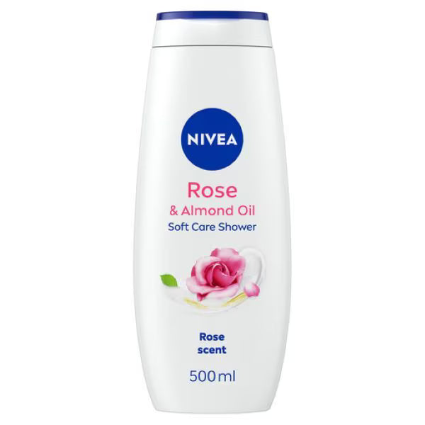 Nivea Rose & Almond Oil shower cream 500ml, imported from the UK