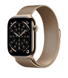 Apple Apple Watch Series 11 - Titanium with Gold Milanese Loop, 46mm, Medium/Large