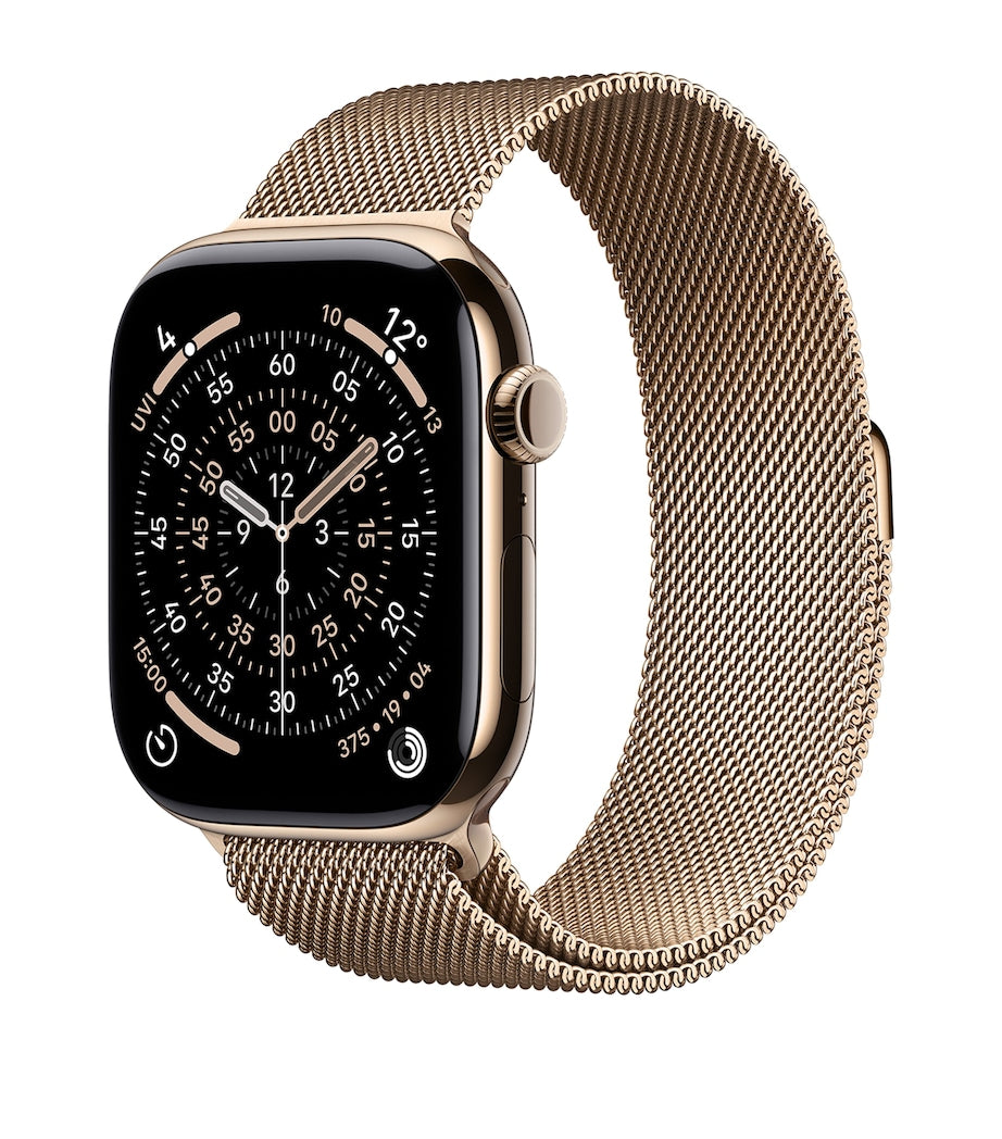 Apple Apple Watch Series 11 - Titanium with Gold Milanese Loop, 46mm, Medium/Large