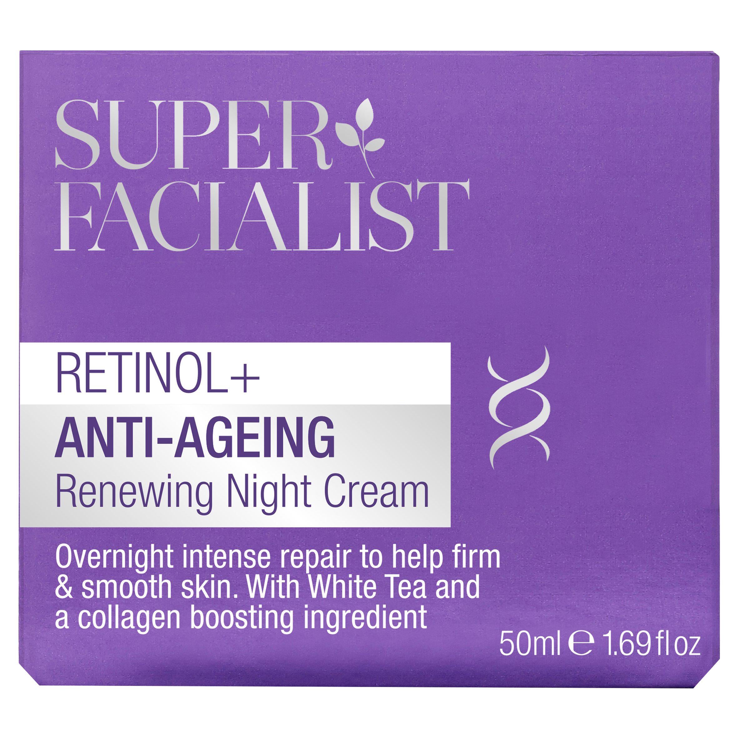 Super Facialist Retinol+ Anti-Ageing Renewing Night Cream 50ml All Sainsburys   