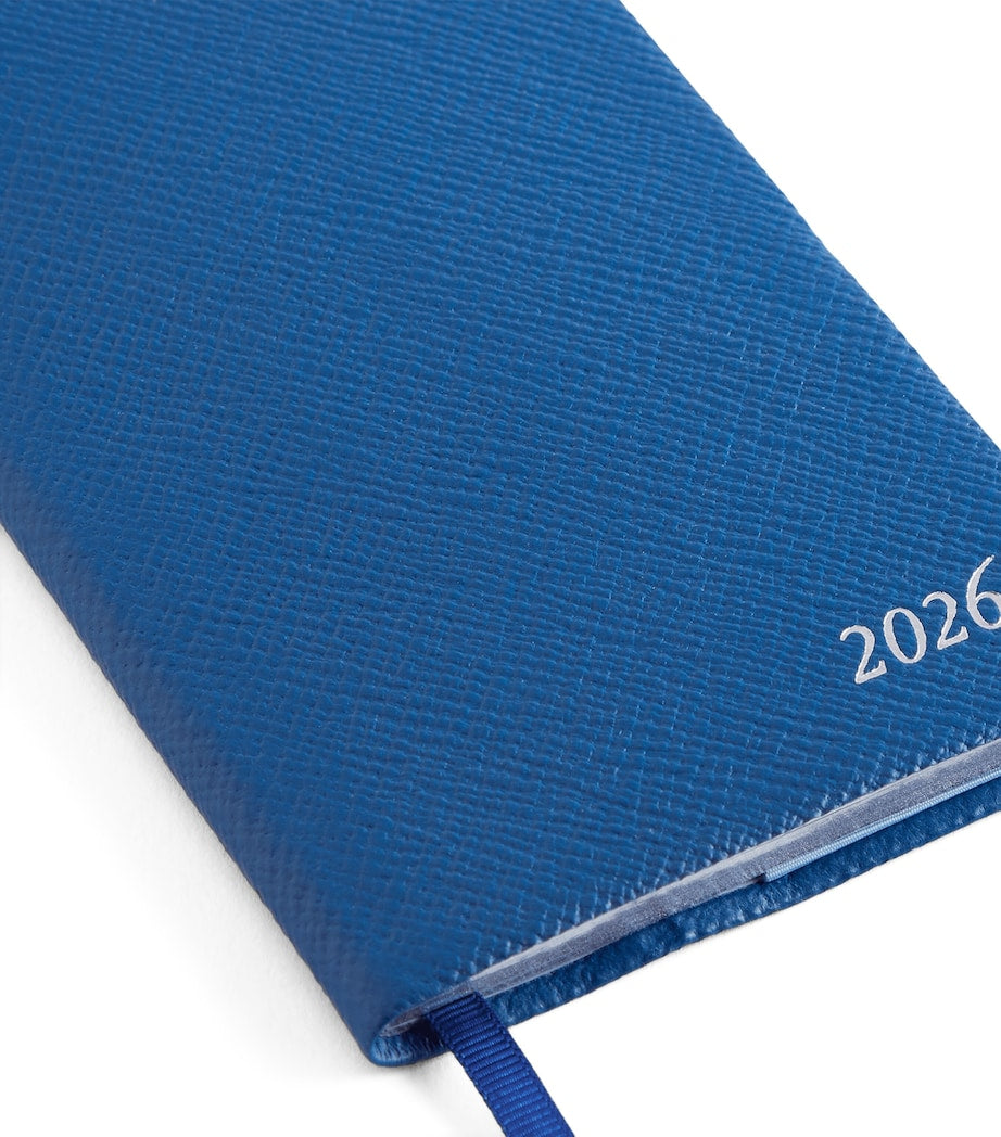 Smythson Panama leather weekly diary 2026 with approx. H14cm x W9cm size (British brand)