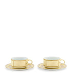 GINORI 1735 Porcelain Teacup and Saucer Set of 2, UK version