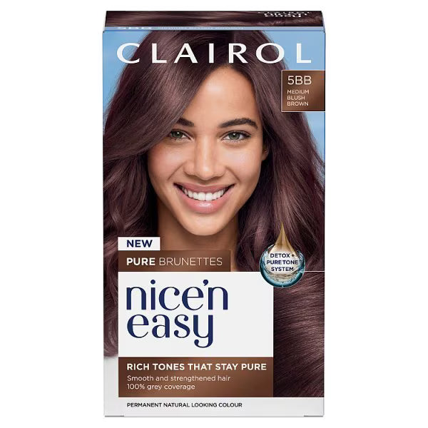 Clairol Nice n Easy Pure Brunettes hair dye 5BB Med Blush Brown - British product