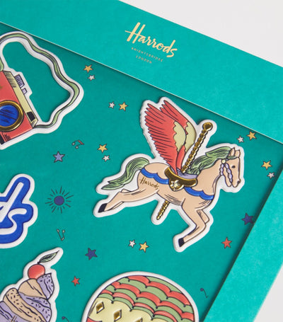 Vintage-Inspired 3D Sticker Set, Pack of 6, Approx. 23.5cm x 21.5cm