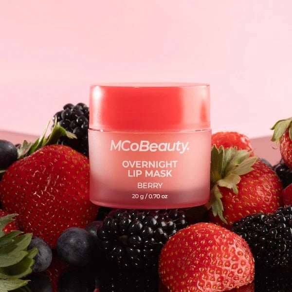 MCoBeauty Overnight Lip Mask Berry, imported from the UK