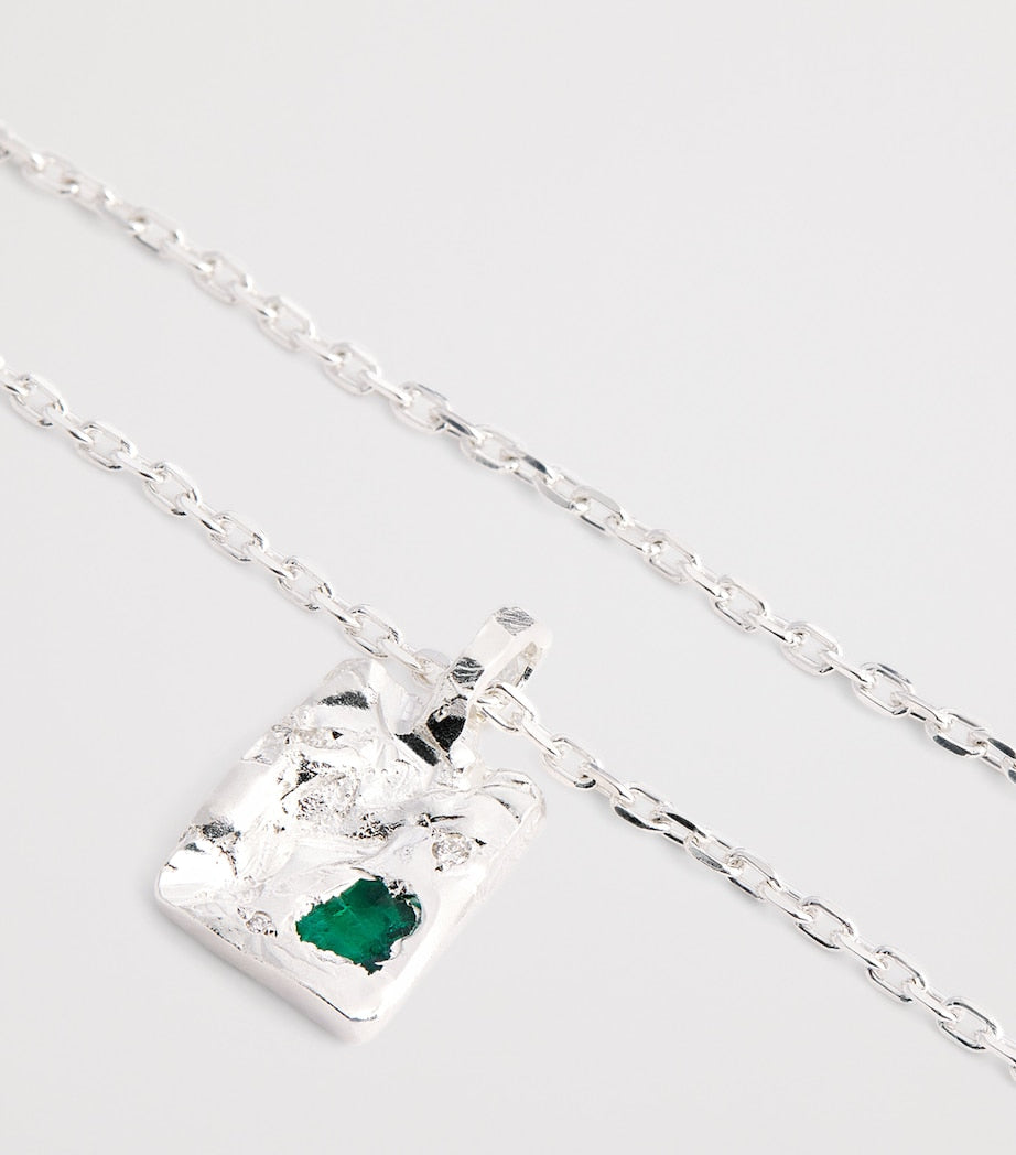 The Ouze sterling silver and emerald necklace (British brand)