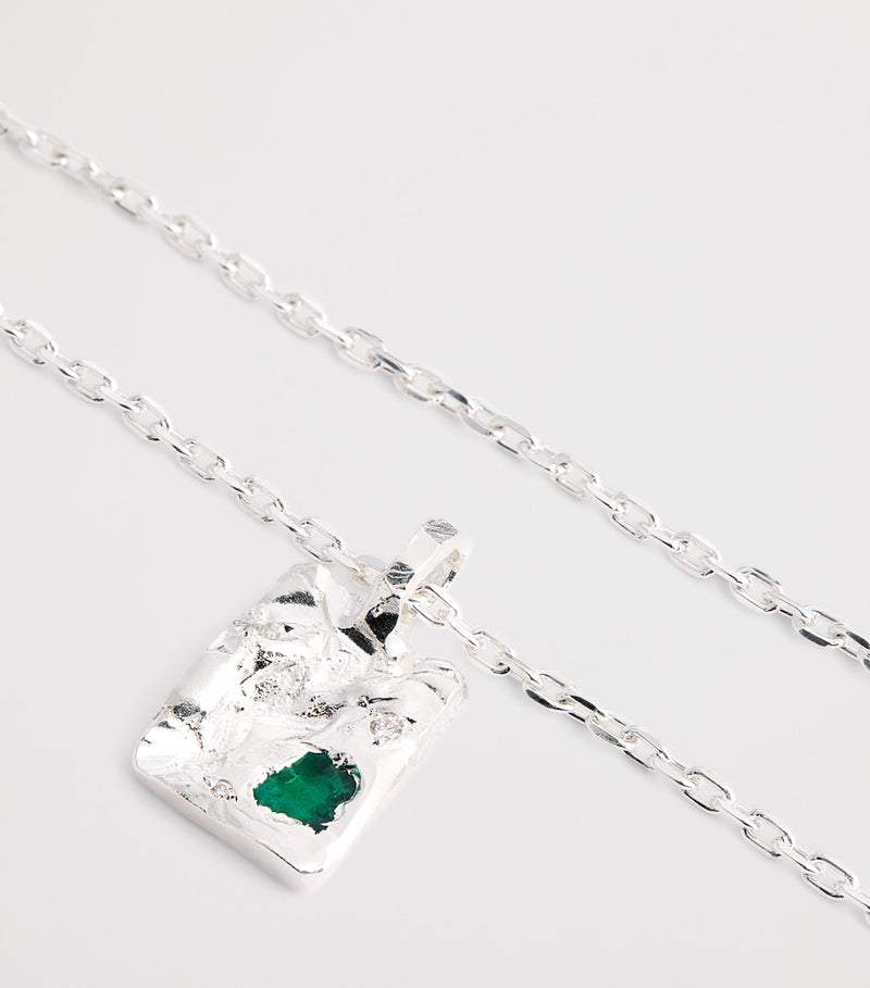 The Ouze sterling silver and emerald necklace (British brand)