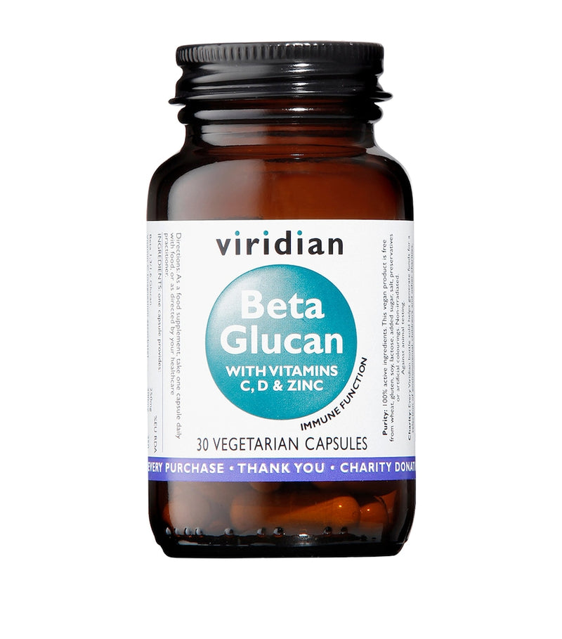 Viridian Beta Glucan with Vitamins C, D & Zinc (30 Capsules)