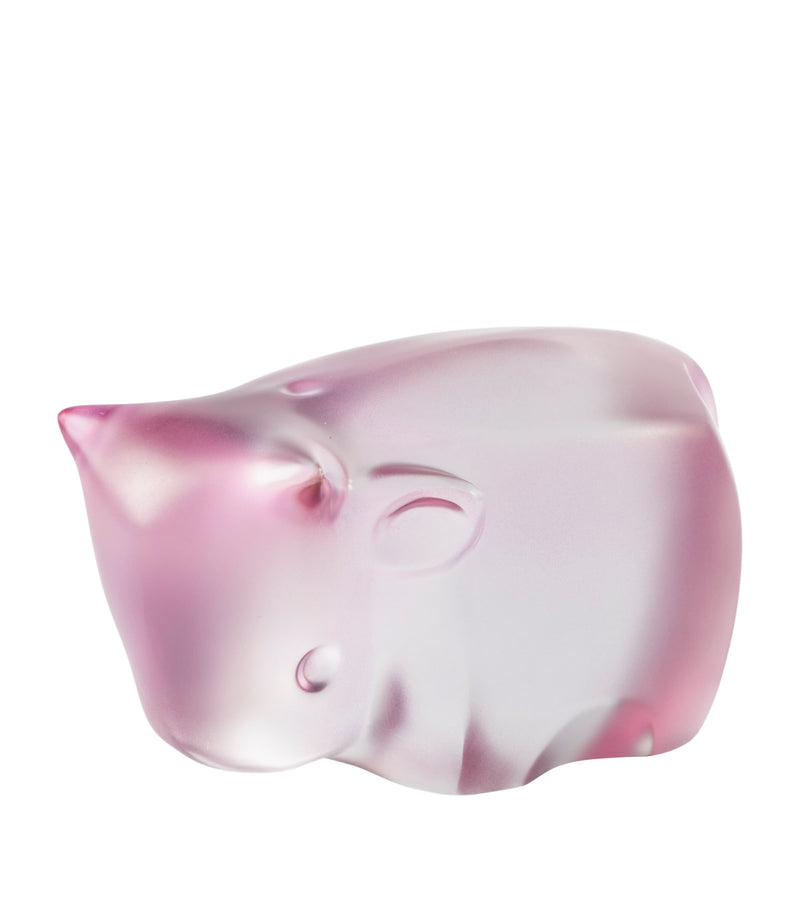 Lalique Han Meilin crystal ox ornament 10cm, UK version