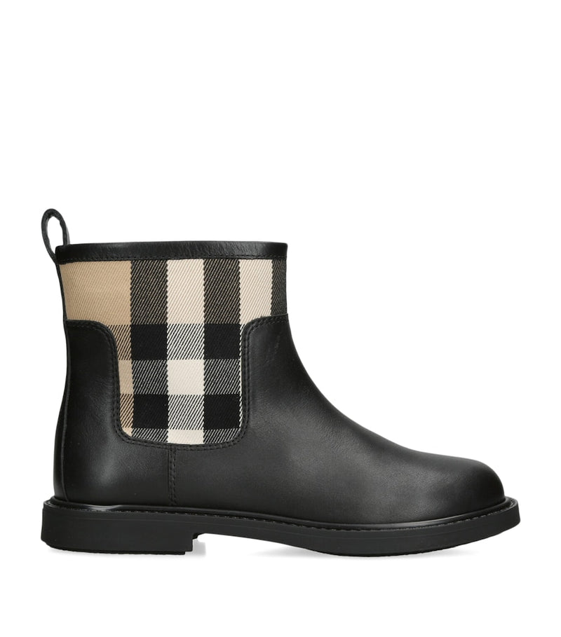 Burberry Kids Leather Sidney Ankle Boots - British product