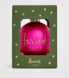 2025 Glass Festive Bauble with Velvet Hanging Loop