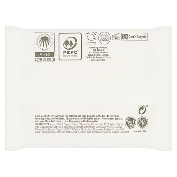 Superdrug Eye Makeup Remover Pads 20 (British brand)