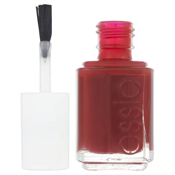 essie A-List Dark Red Nail Polish bottle, UK version