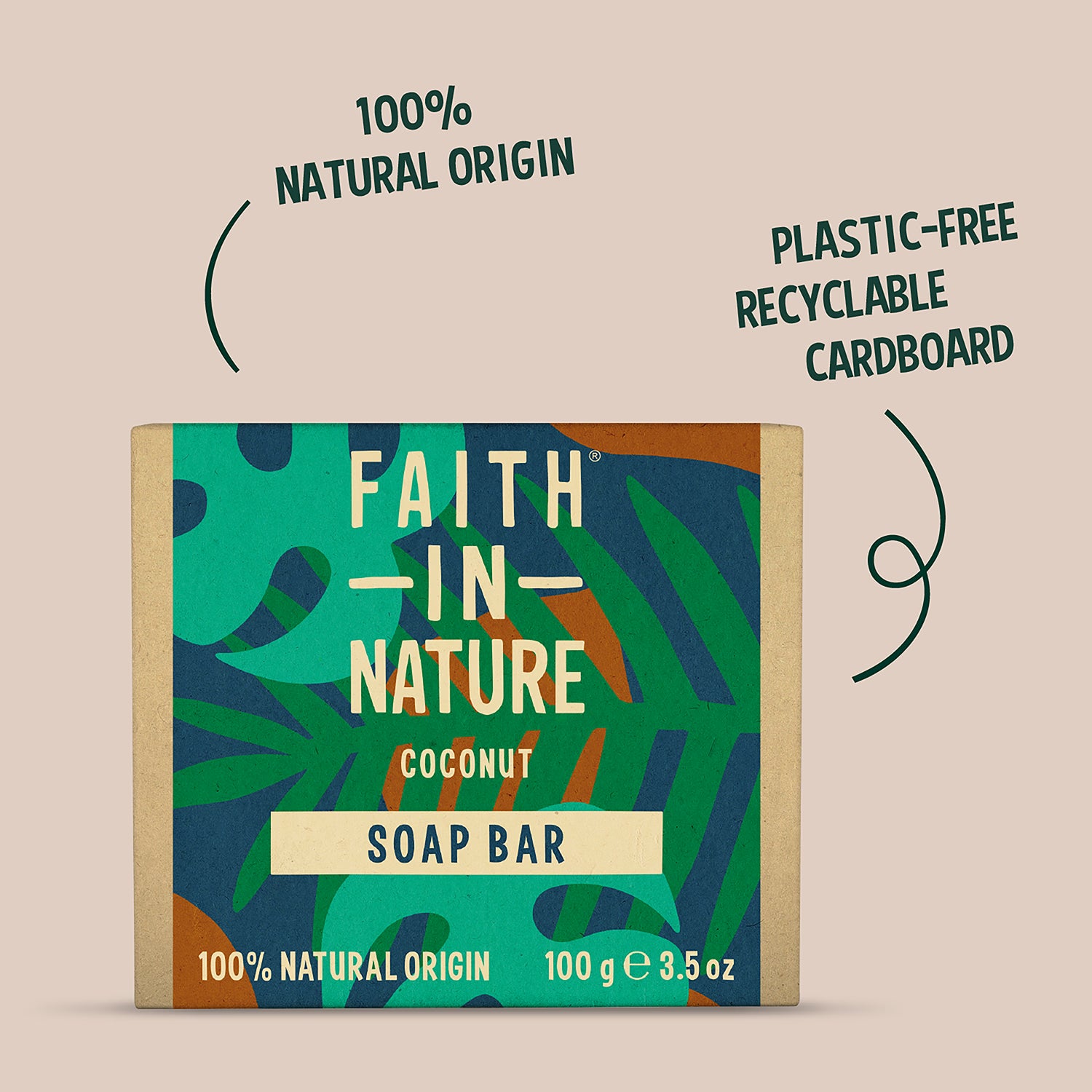 Faith In Nature coconut soap bar 100g - British product