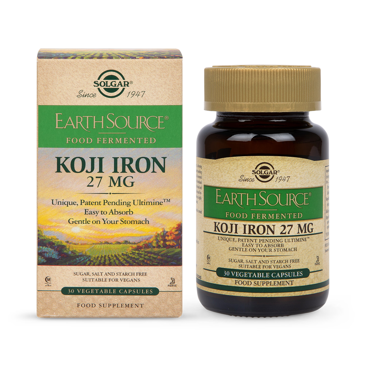 Solgar Earth Source Fermented Koji Iron capsules 30 (British brand)