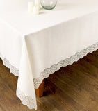 Dea Linen Lace-Trim Elite Tablecloth (170cm x 270cm)