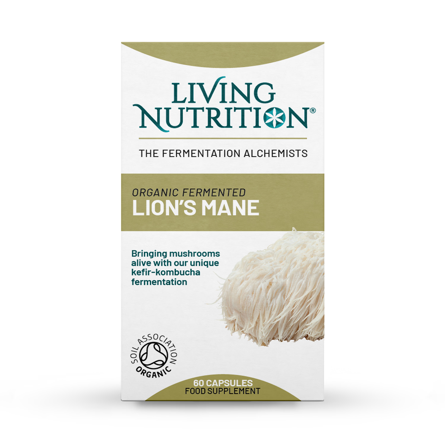 Living Nutrition Organic Fermented Lion's Mane 60 Capsules
