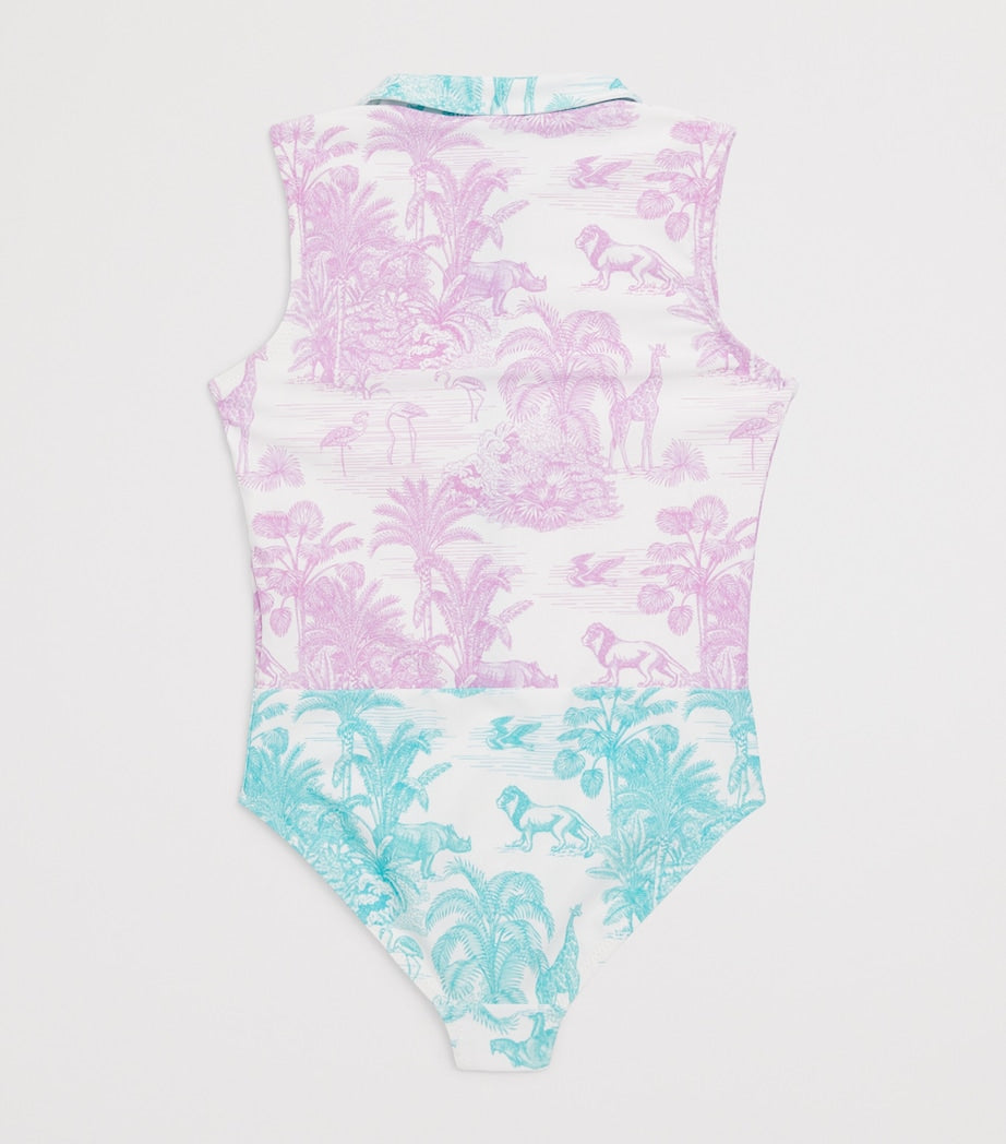 Marie Raxevsky children's printed collared swimsuit 2-12 years, imported from the UK