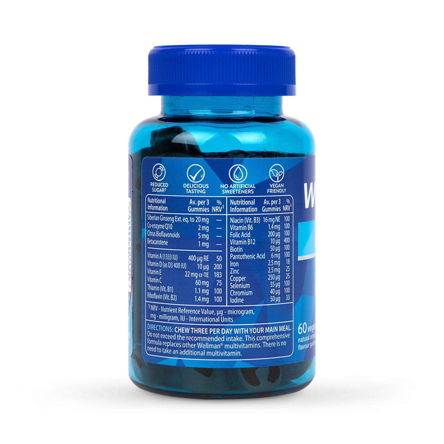 Vitabiotics Wellman multivitamin gummies orange 60 count (British brand)