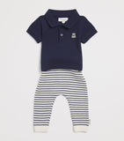 Harrods Cotton Knitted Stripe Bear Trousers (0-18 Months)
