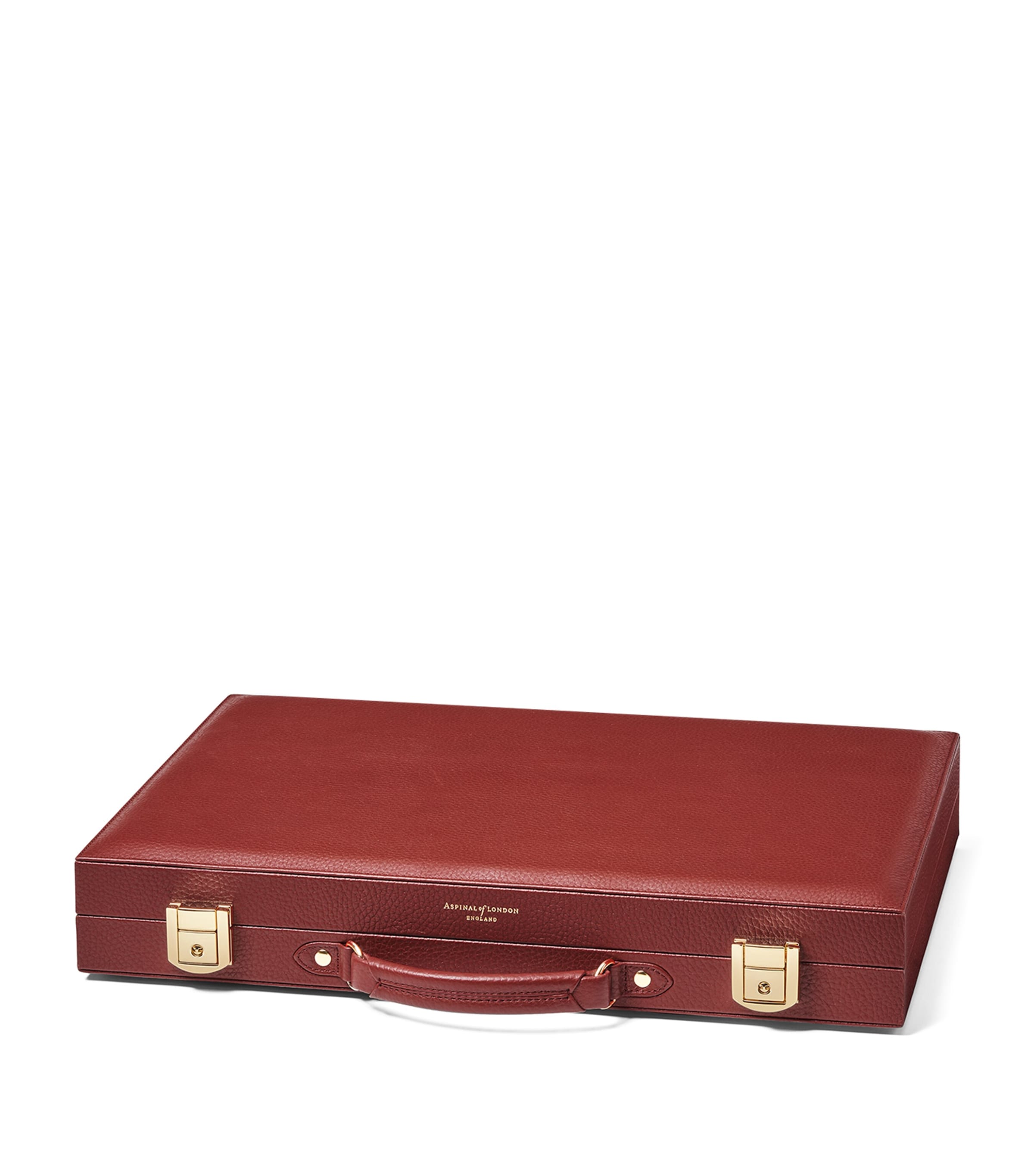 Aspinal Of London 17-Inch Pebble-Effect Leather Backgammon Set