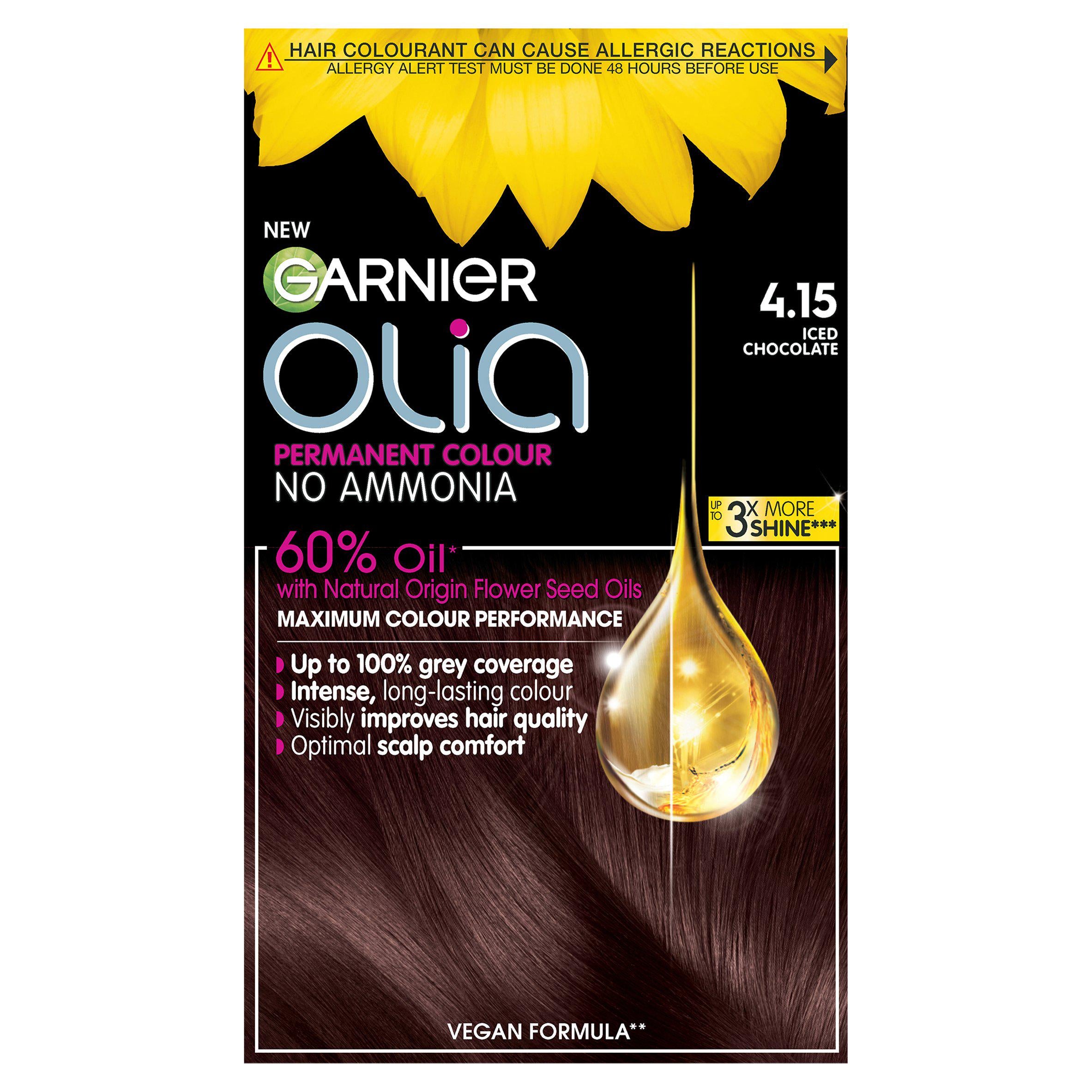 Garnier Olia Permanent No Ammonia Hair Dye Iced Chocolate Brown 4.15 - McGrocer