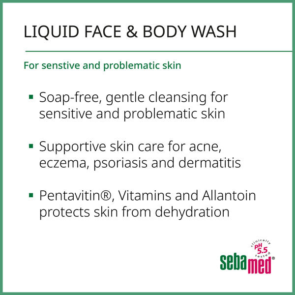 Sebamed Liquid Face and Body Wash 200ml (British brand)