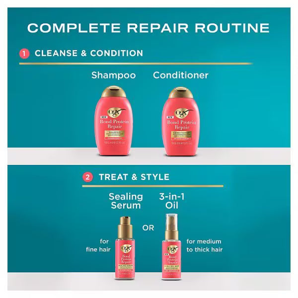 OGX Bond Protein Repair Sealing Serum 50ml, imported from the UK