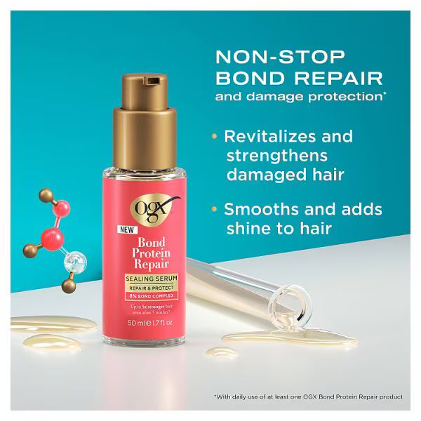OGX Bond Protein Repair Sealing Serum 50ml, imported from the UK