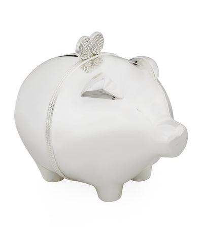Wedgwood Infinity Silver Plate Piggy Bank Baby Gift