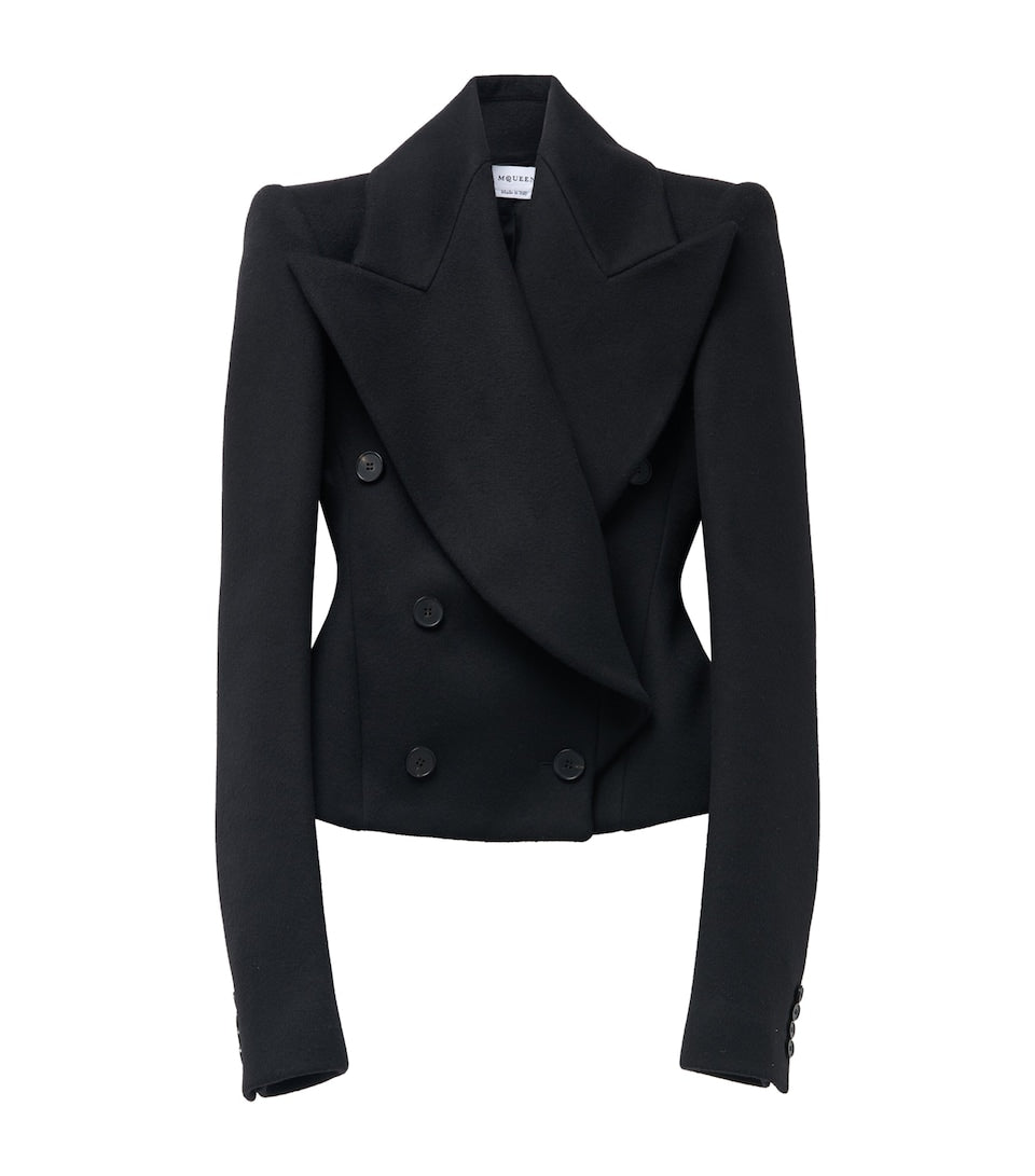 Wool Waistcoat with Lace Ruffles and Square Neckline