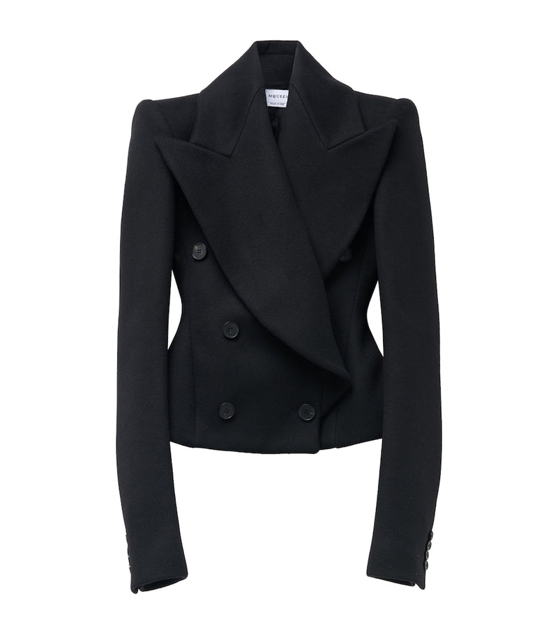 Wool Waistcoat with Lace Ruffles and Square Neckline