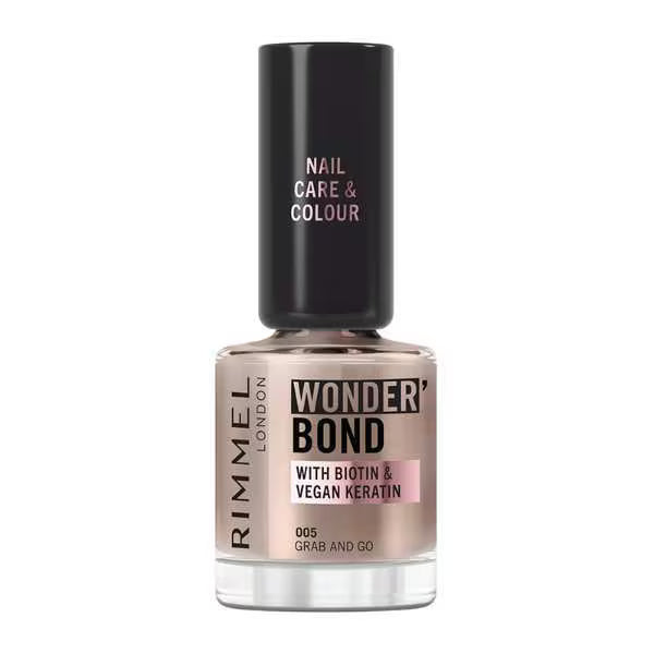 Rimmel Wonder'Bond Care + Colour 005 nail polish, imported from the UK