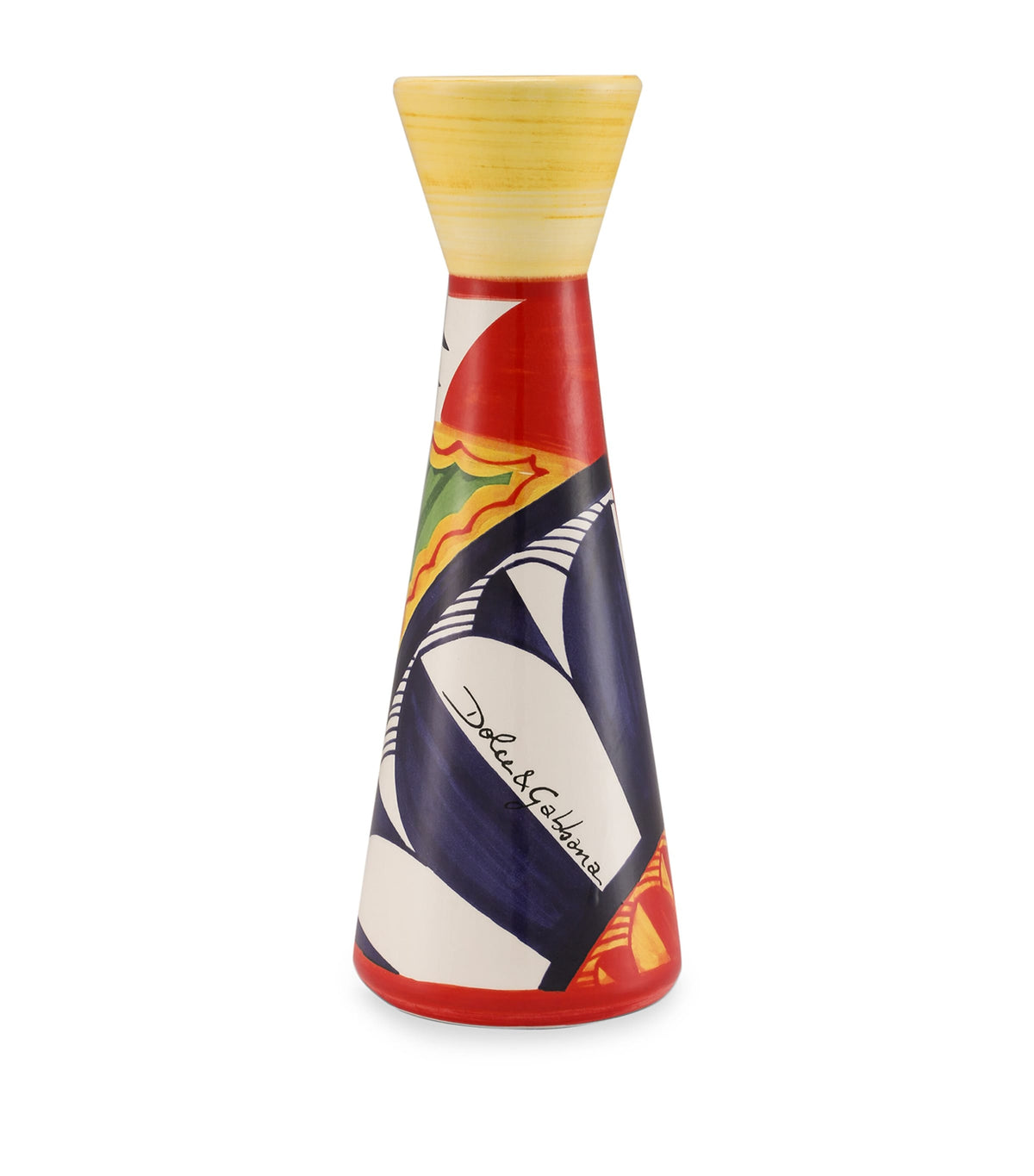 Dolce&Gabbana Casa medium ceramic candle holder with foulard print - British product