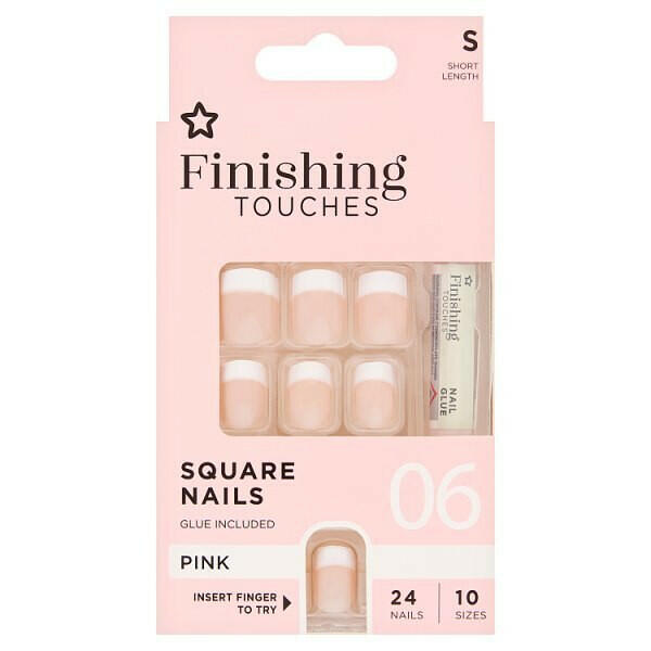 Superdrug Finishing Touches Fake Nails Short Pink GOODS Superdrug   