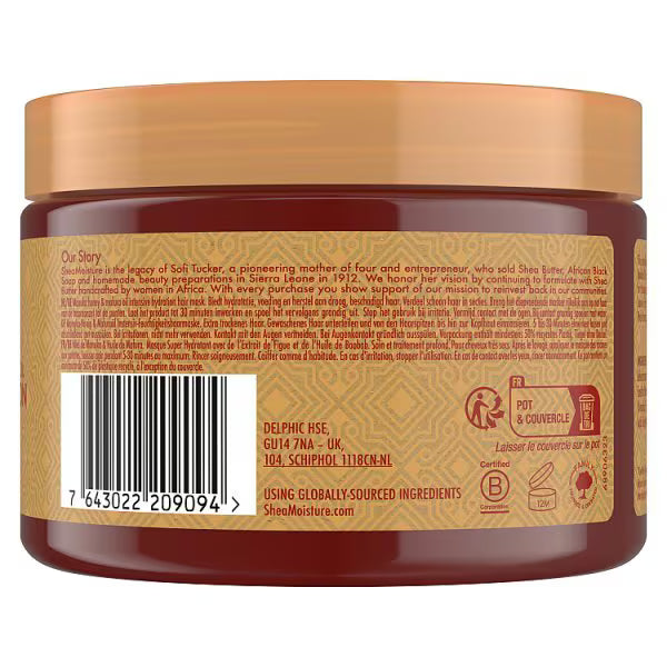 SheaMoisture Manuka Honey and Mafura Oil Hair Mask deep conditioner treatment (British brand)