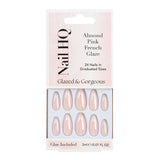 Nail HQ Almond Pink False Nails 24 Pieces, imported from the UK