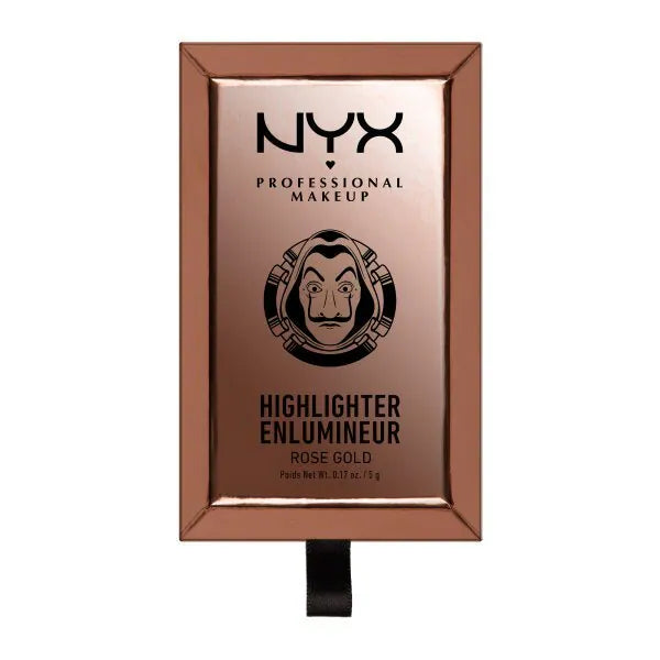 NYX Money Heist Rose Highlight compact, imported from the UK