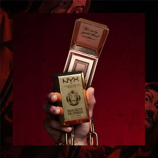 NYX Money Heist Rose Highlight compact, imported from the UK
