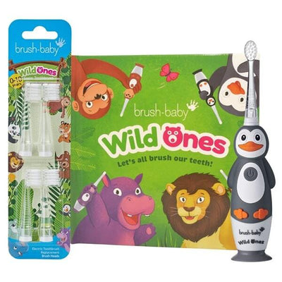 Brush Baby WildOnes Penguin Kids Electric Toothbrush Gift Set