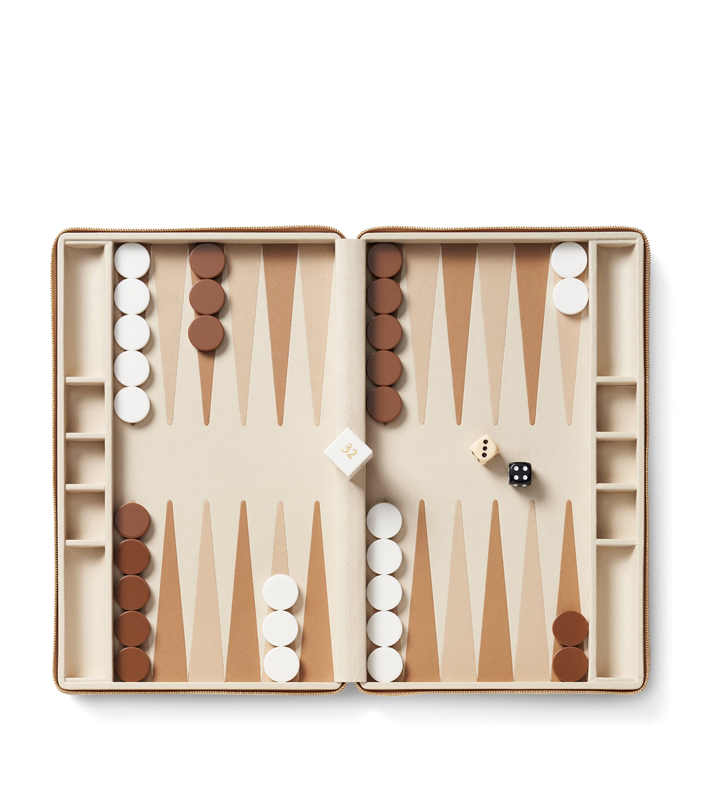 Aerin Leather Enzo Travel Backgammon Set - British product