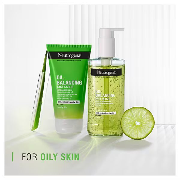 Neutrogena Oil Balancing Facial Wash Lime Aloe 200ml, imported from the UK