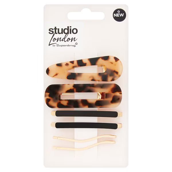 Superdrug Studio Hair Clips and Slides x 6 (British brand)