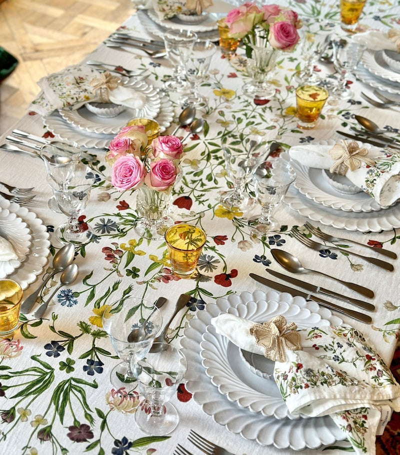Summerill & Bishop linen botanical wildflower napkin 50cm x 50cm (British brand)