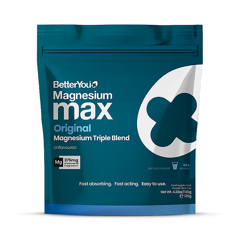 BetterYou Magnesium Max Original Magnesium Triple Blend Powder Drink Mix 120g